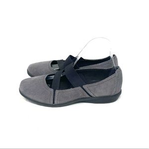 Clarks Gray Suede Flats